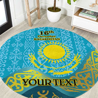 Kazakhstan Independence Day Personalized Round Carpet 16 December with Kazakh Pattern
