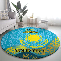 Kazakhstan Independence Day Personalized Round Carpet 16 December with Kazakh Pattern