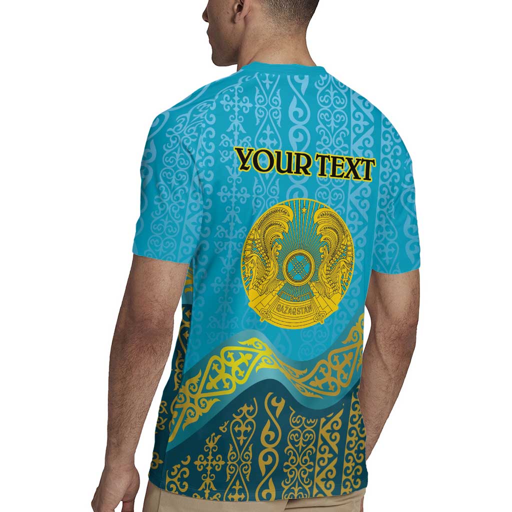 Kazakhstan Independence Day Personalized Rugby Jersey 16 December with Kazakh Pattern - Wonder Print Shop