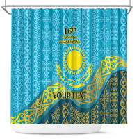 Kazakhstan Independence Day Personalized Shower Curtain 16 December with Kazakh Pattern