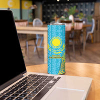 Kazakhstan Independence Day Personalized Skinny Tumbler 16 December with Kazakh Pattern - Wonder Print Shop