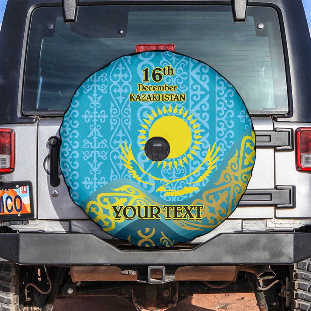 Kazakhstan Independence Day Personalized Spare Tire Cover 16 December with Kazakh Pattern - Wonder Print Shop