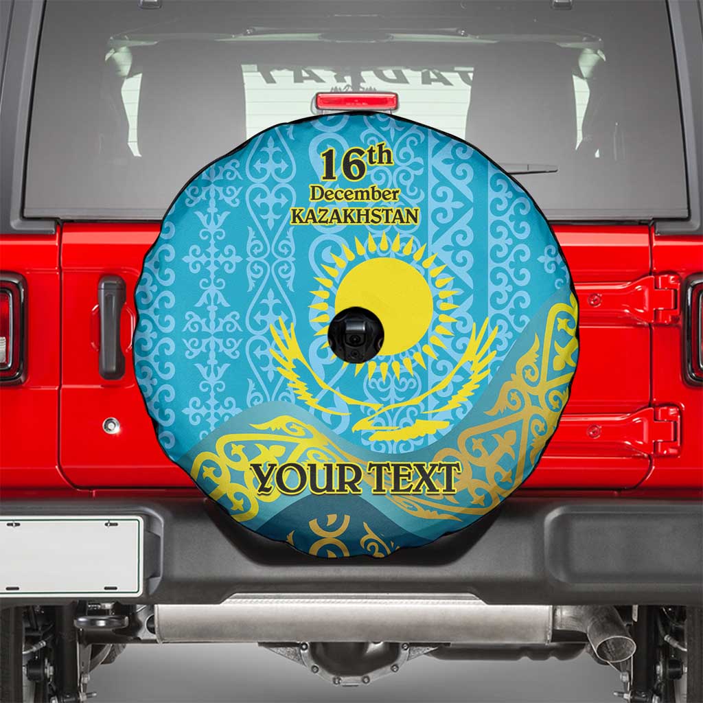 Kazakhstan Independence Day Personalized Spare Tire Cover 16 December with Kazakh Pattern - Wonder Print Shop