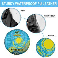 Kazakhstan Independence Day Personalized Spare Tire Cover 16 December with Kazakh Pattern - Wonder Print Shop