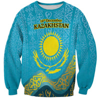 Kazakhstan Independence Day Personalized Sweatshirt 16 December with Kazakh Pattern - Wonder Print Shop