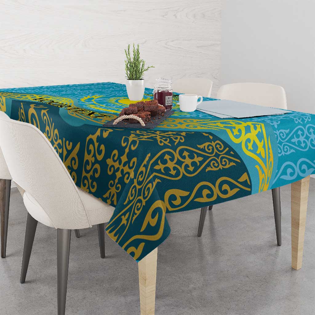 Kazakhstan Independence Day Personalized Tablecloth 16 December with Kazakh Pattern - Wonder Print Shop