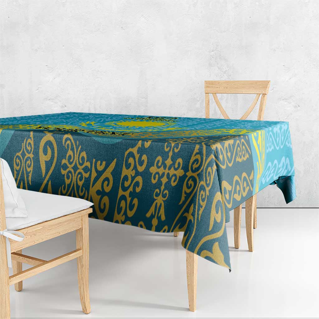 Kazakhstan Independence Day Personalized Tablecloth 16 December with Kazakh Pattern - Wonder Print Shop
