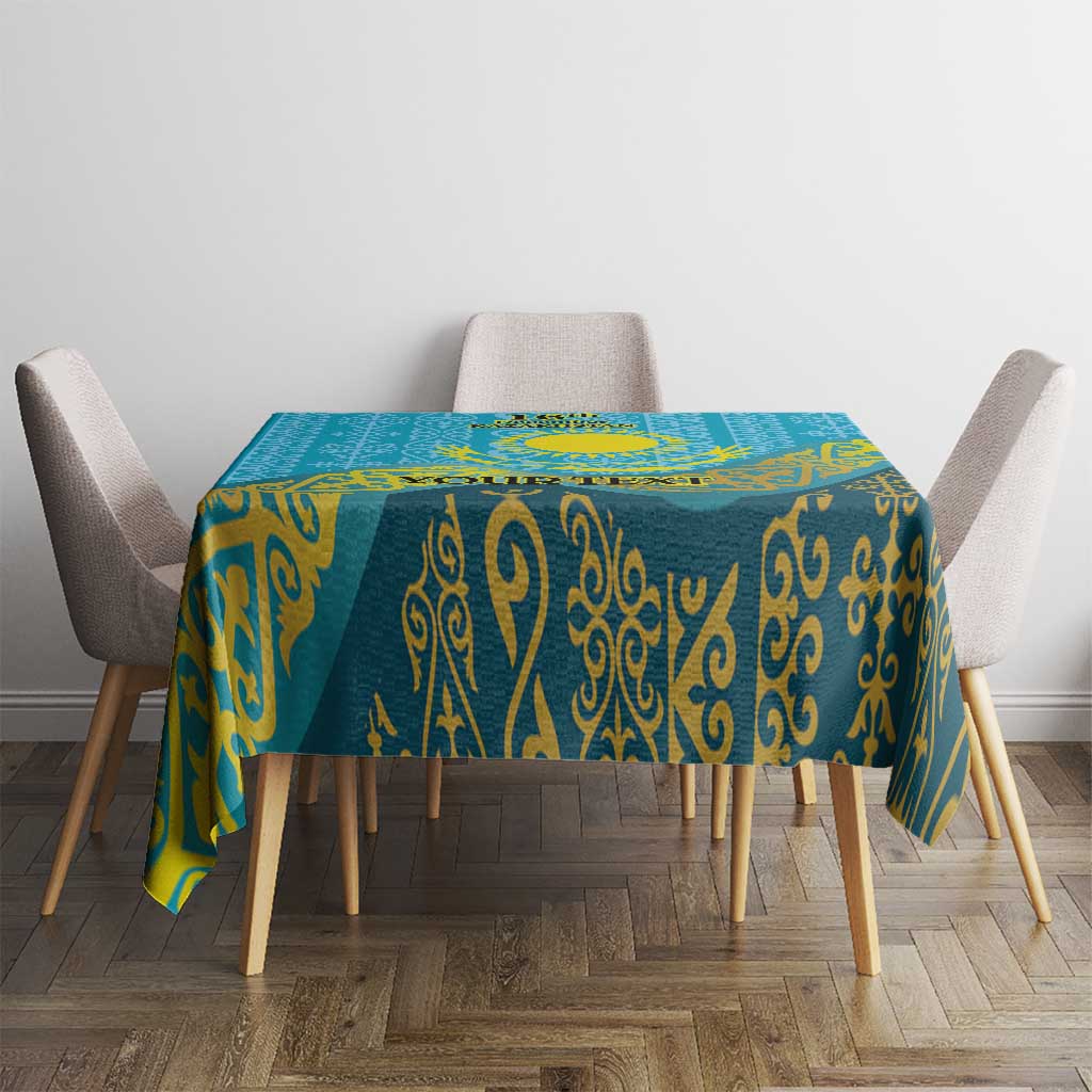 Kazakhstan Independence Day Personalized Tablecloth 16 December with Kazakh Pattern - Wonder Print Shop