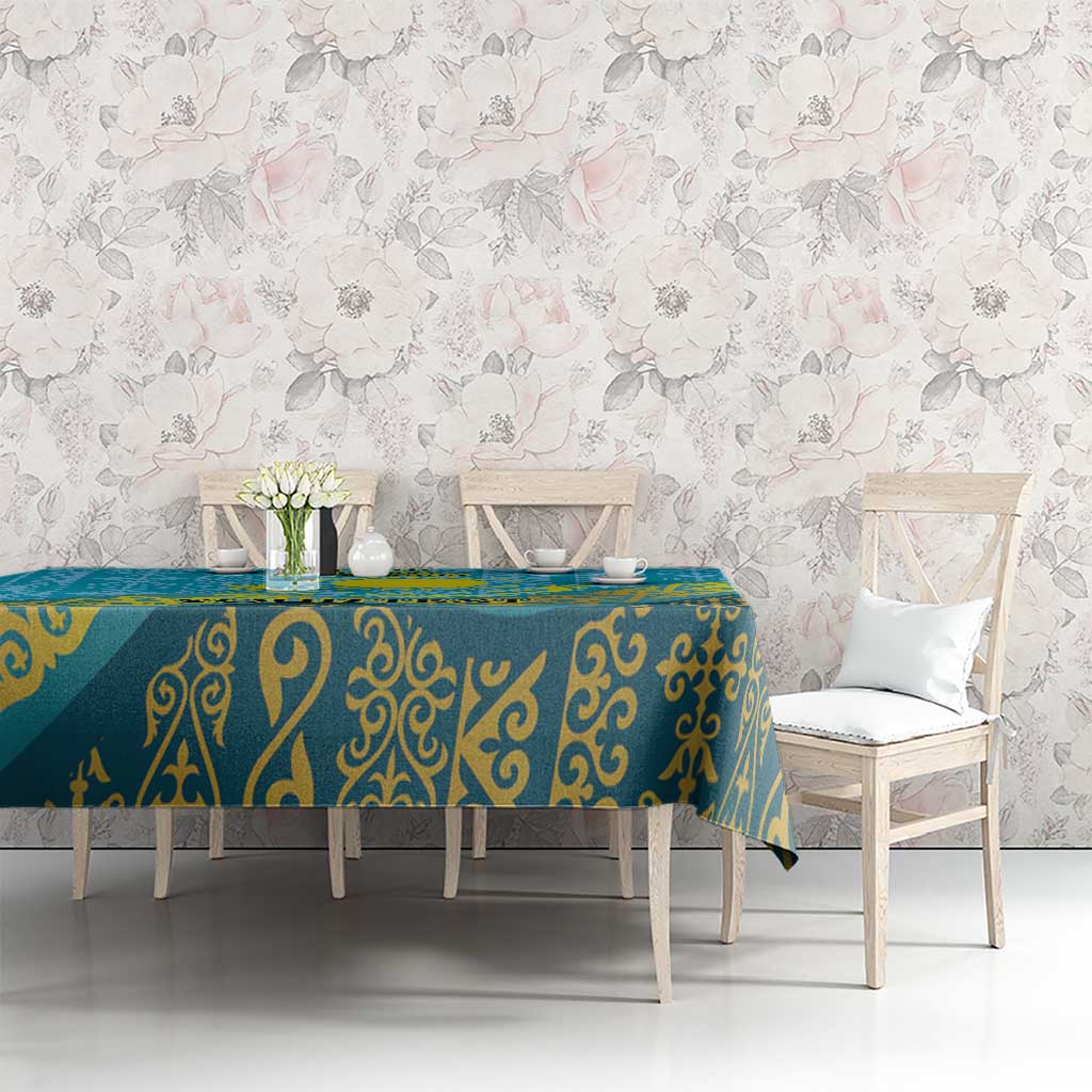 Kazakhstan Independence Day Personalized Tablecloth 16 December with Kazakh Pattern - Wonder Print Shop