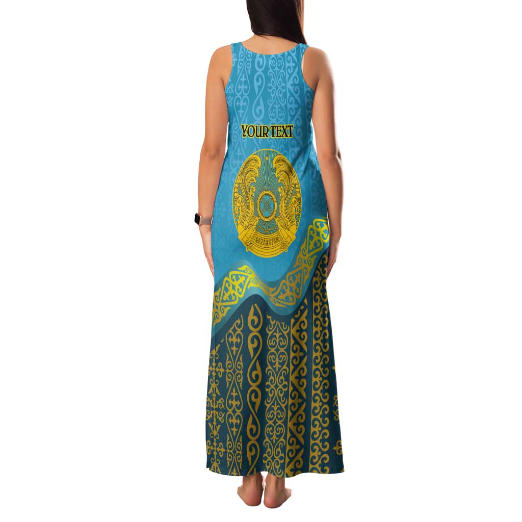 Kazakhstan Independence Day Personalized Tank Maxi Dress 16 December with Kazakh Pattern - Wonder Print Shop