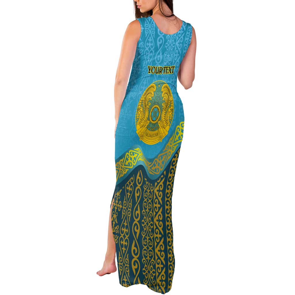 Kazakhstan Independence Day Personalized Tank Maxi Dress 16 December with Kazakh Pattern - Wonder Print Shop