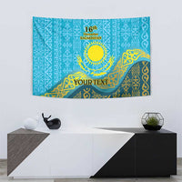 Kazakhstan Independence Day Personalized Tapestry 16 December with Kazakh Pattern - Wonder Print Shop