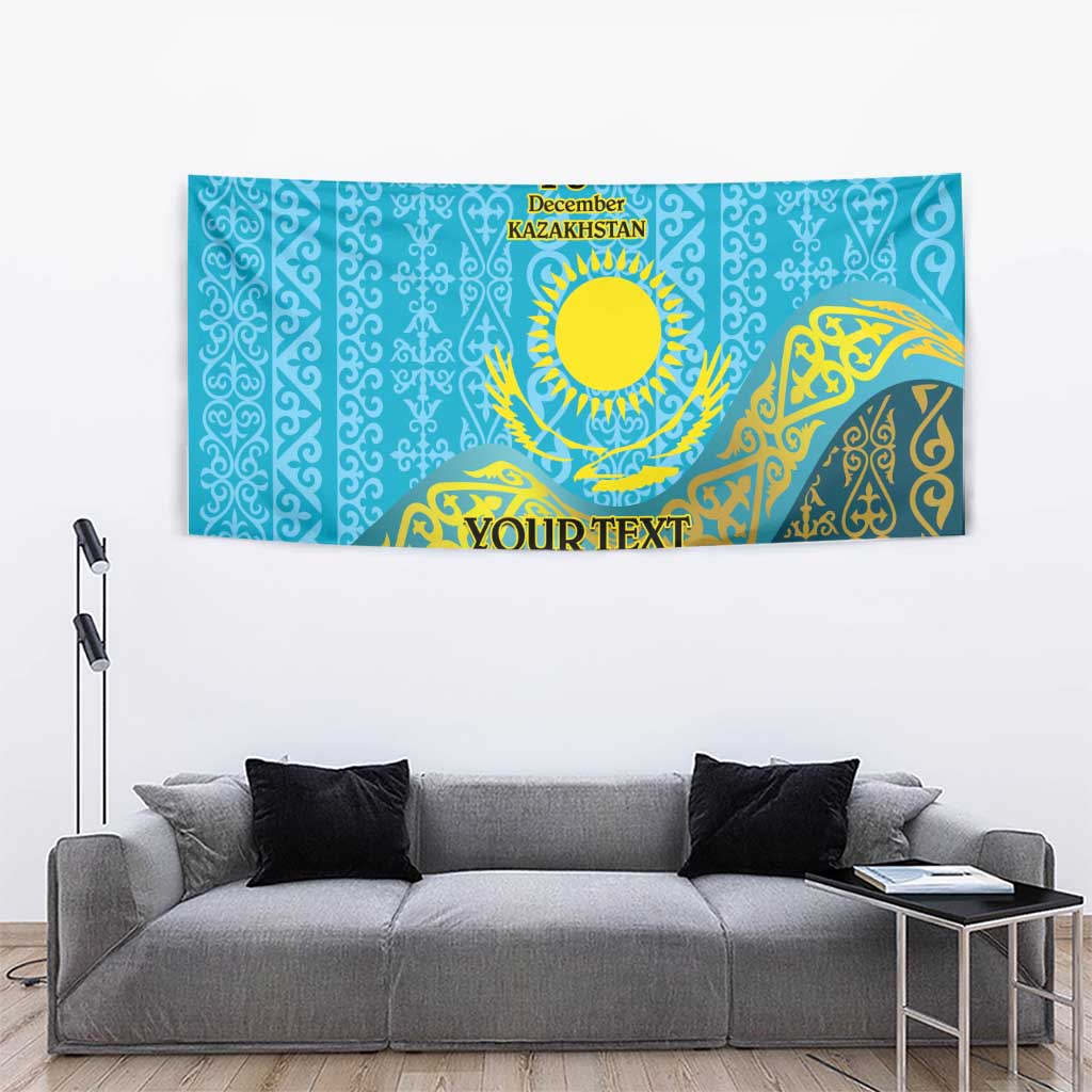Kazakhstan Independence Day Personalized Tapestry 16 December with Kazakh Pattern - Wonder Print Shop