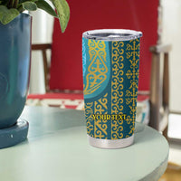 Kazakhstan Independence Day Personalized Tumbler Cup 16 December with Kazakh Pattern - Wonder Print Shop