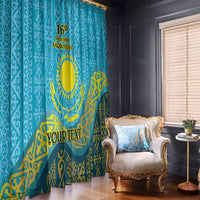 Kazakhstan Independence Day Personalized Window Curtain 16 December with Kazakh Pattern - Wonder Print Shop