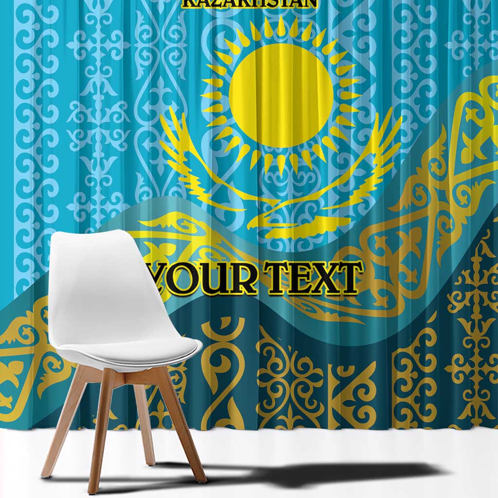 Kazakhstan Independence Day Personalized Window Curtain 16 December with Kazakh Pattern - Wonder Print Shop