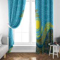 Kazakhstan Independence Day Personalized Window Curtain 16 December with Kazakh Pattern - Wonder Print Shop