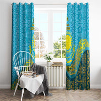 Kazakhstan Independence Day Personalized Window Curtain 16 December with Kazakh Pattern - Wonder Print Shop