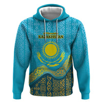 Kazakhstan Independence Day Personalized Zip Hoodie 16 December with Kazakh Pattern - Wonder Print Shop