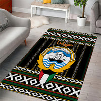 Kuwait Hawk of Quraish With Al Sadu Pattern Personalized Area Rug LT9 - Wonder Print Shop