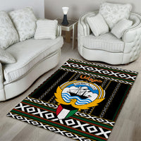 Kuwait Hawk of Quraish With Al Sadu Pattern Personalized Area Rug LT9 - Wonder Print Shop