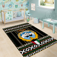 Kuwait Hawk of Quraish With Al Sadu Pattern Personalized Area Rug LT9 - Wonder Print Shop