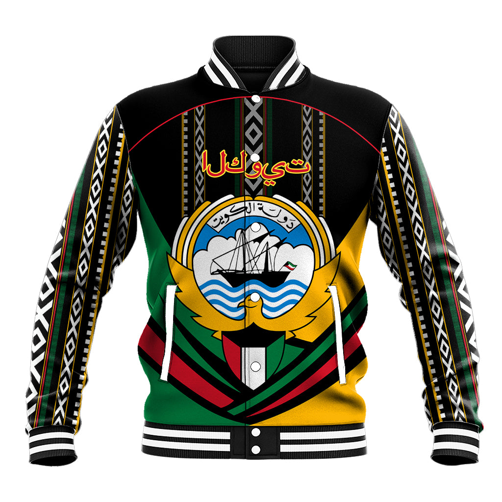 Kuwait Hawk of Quraish With Al Sadu Pattern Personalized Baseball Jacket LT9 - Wonder Print Shop