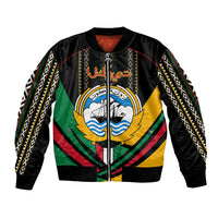 Kuwait Hawk of Quraish With Al Sadu Pattern Personalized Bomber Jacket LT9 - Wonder Print Shop