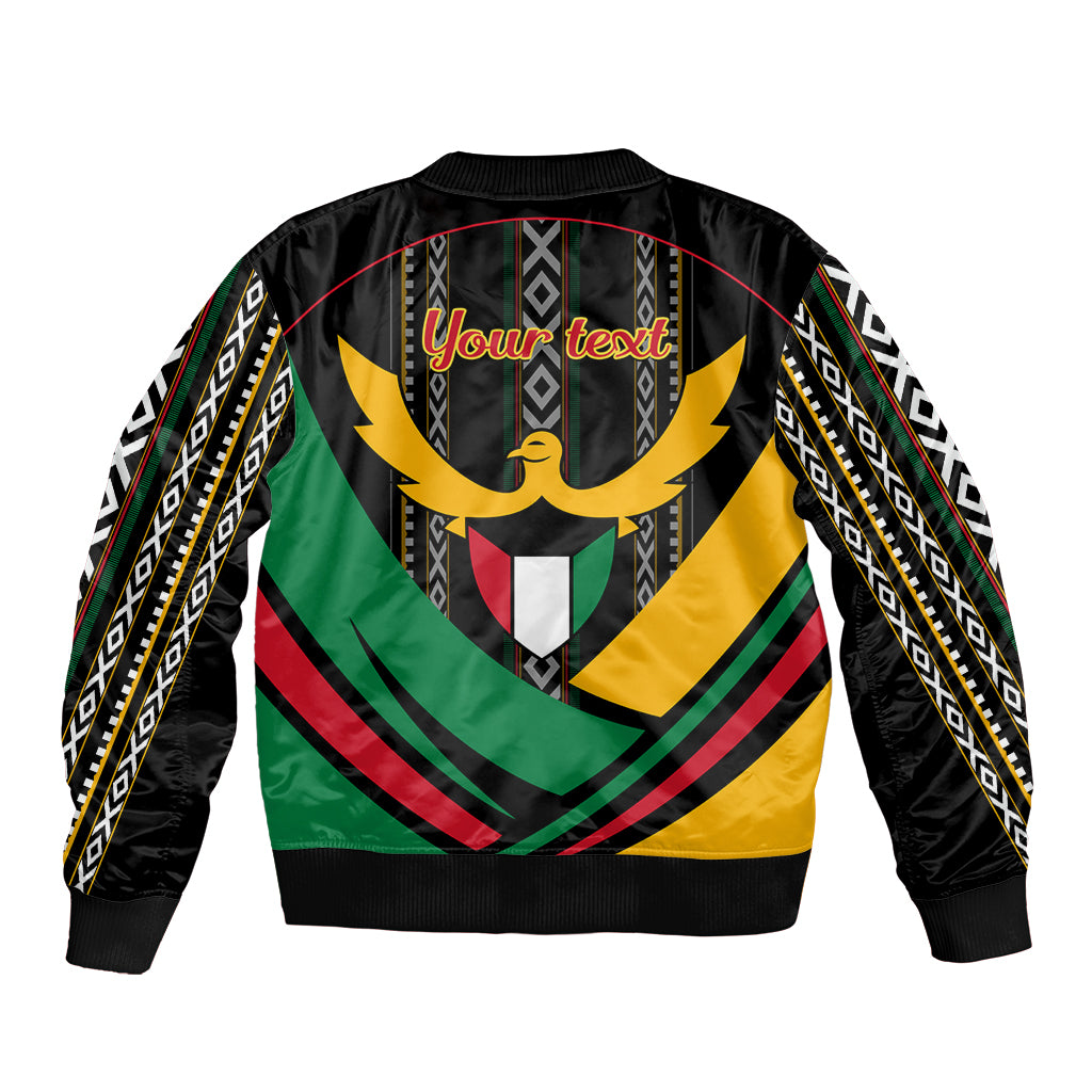 Kuwait Hawk of Quraish With Al Sadu Pattern Personalized Bomber Jacket LT9 - Wonder Print Shop