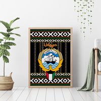 Kuwait Hawk of Quraish With Al Sadu Pattern Personalized Canvas Wall Art LT9 - Wonder Print Shop