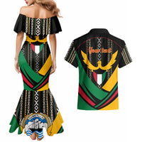 Kuwait Hawk of Quraish With Al Sadu Pattern Personalized Couples Matching Mermaid Dress and Hawaiian Shirt LT9 - Wonder Print Shop