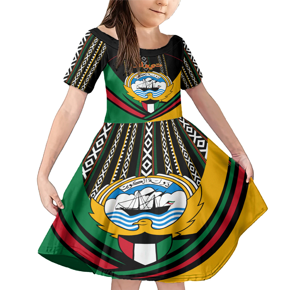 Kuwait Hawk of Quraish With Al Sadu Pattern Personalized Family Matching Mermaid Dress and Hawaiian Shirt LT9 - Wonder Print Shop