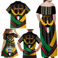 Kuwait Hawk of Quraish With Al Sadu Pattern Personalized Family Matching Off Shoulder Maxi Dress and Hawaiian Shirt LT9 - Wonder Print Shop