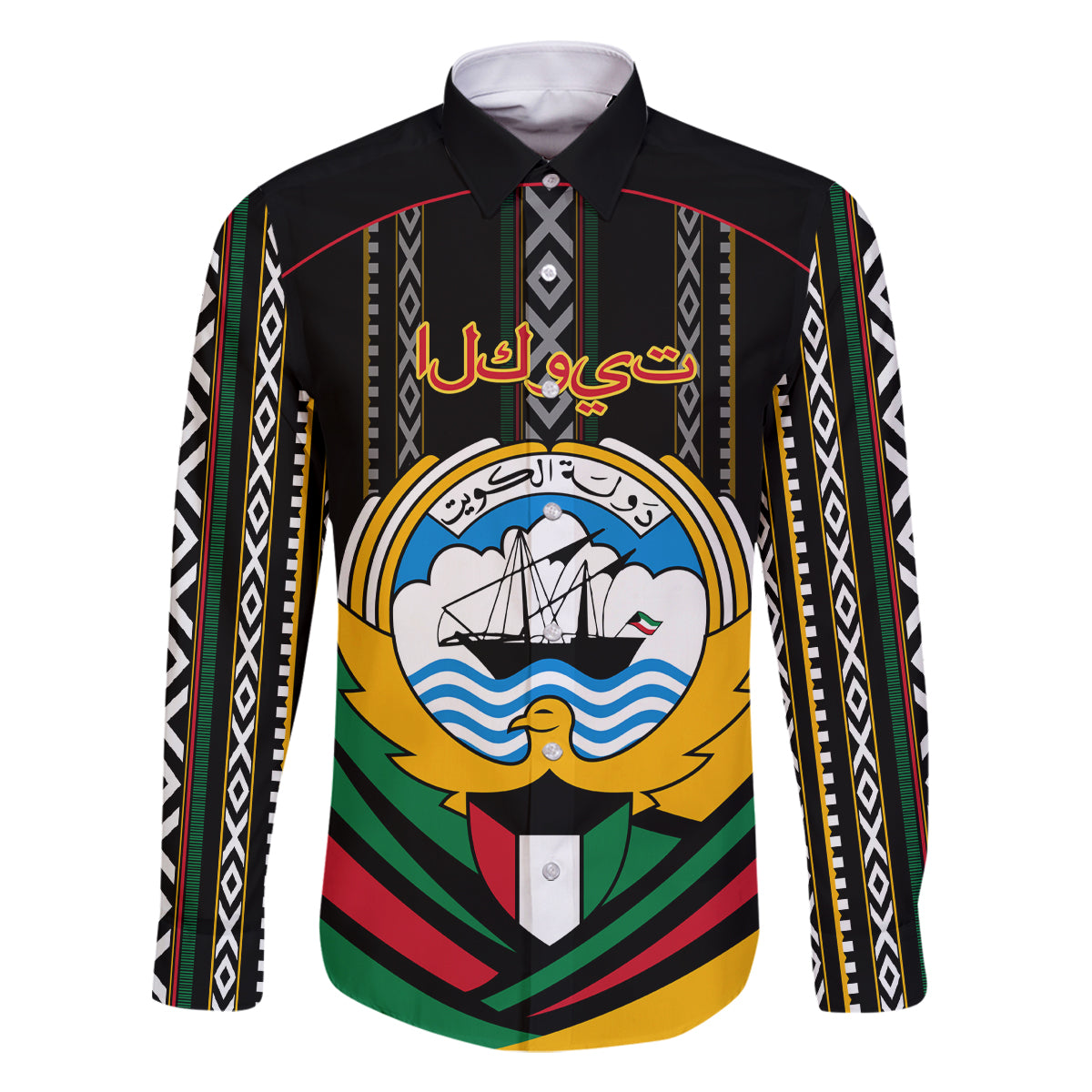 Kuwait Hawk of Quraish With Al Sadu Pattern Personalized Family Matching Off Shoulder Maxi Dress and Hawaiian Shirt LT9 - Wonder Print Shop