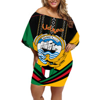 Kuwait Hawk of Quraish With Al Sadu Pattern Personalized Family Matching Off Shoulder Short Dress and Hawaiian Shirt LT9 - Wonder Print Shop