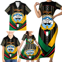 Kuwait Hawk of Quraish With Al Sadu Pattern Personalized Family Matching Short Sleeve Bodycon Dress and Hawaiian Shirt - Wonder Print Shop