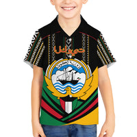 Kuwait Hawk of Quraish With Al Sadu Pattern Personalized Family Matching Short Sleeve Bodycon Dress and Hawaiian Shirt - Wonder Print Shop