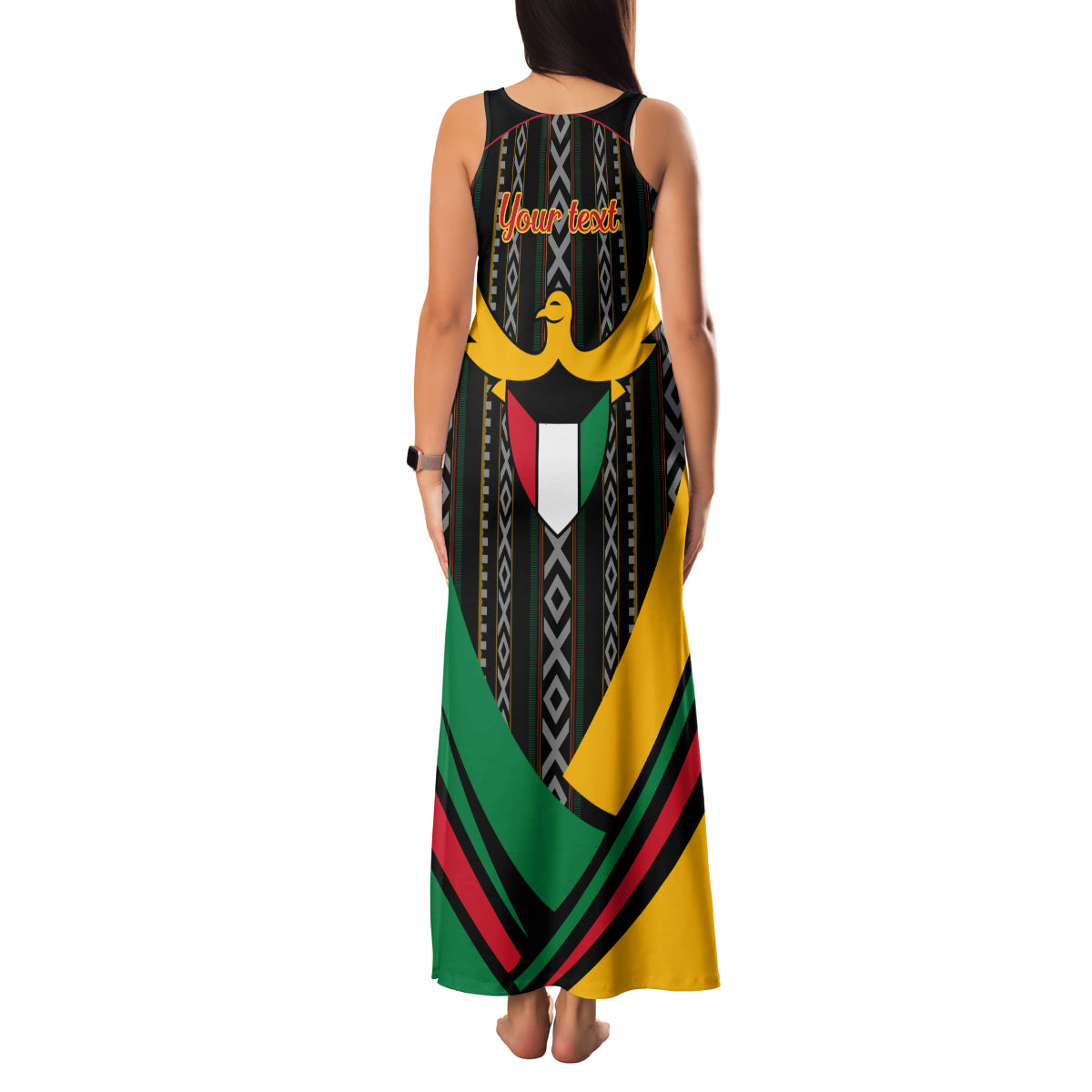 Kuwait Hawk of Quraish With Al Sadu Pattern Personalized Family Matching Tank Maxi Dress and Hawaiian Shirt - Wonder Print Shop