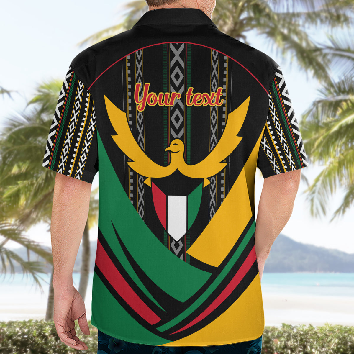 Kuwait Hawk of Quraish With Al Sadu Pattern Personalized Hawaiian Shirt - Wonder Print Shop