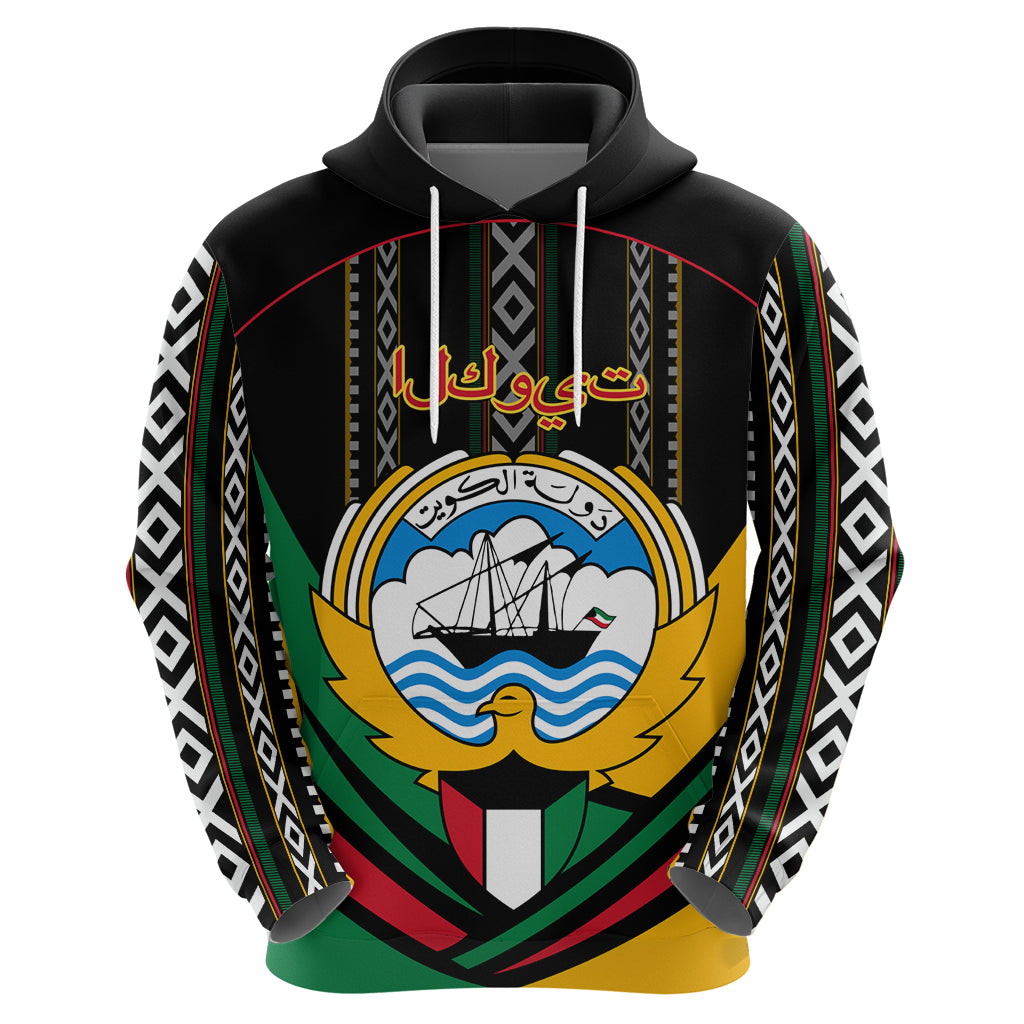 Kuwait Hawk of Quraish With Al Sadu Pattern Personalized Hoodie - Wonder Print Shop