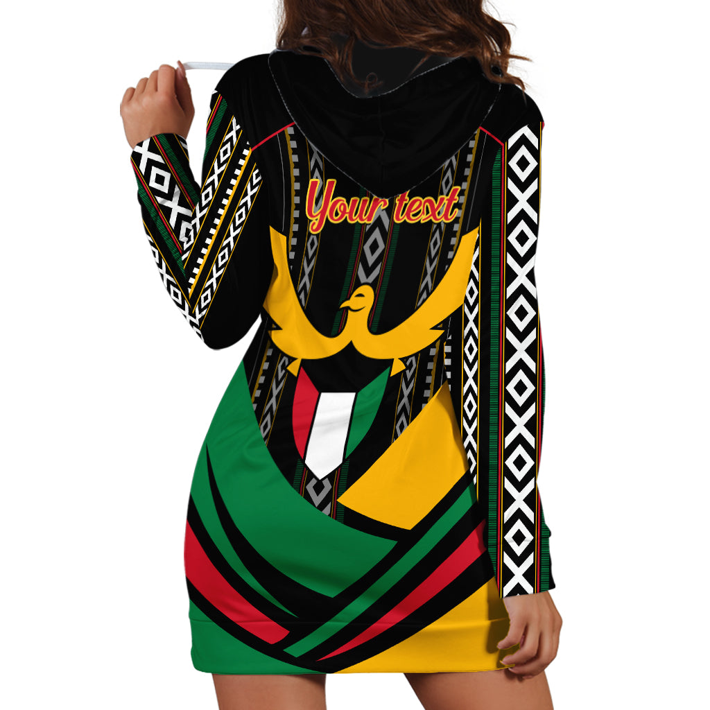 Kuwait Hawk of Quraish With Al Sadu Pattern Personalized Hoodie Dress - Wonder Print Shop