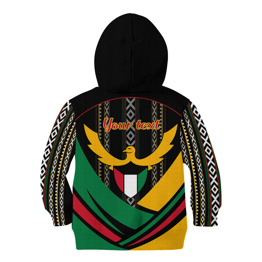 Kuwait Hawk of Quraish With Al Sadu Pattern Personalized Kid Hoodie - Wonder Print Shop