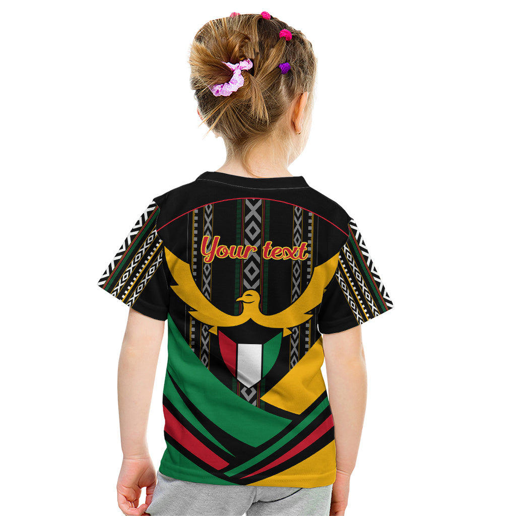 Kuwait Hawk of Quraish With Al Sadu Pattern Personalized Kid T Shirt - Wonder Print Shop