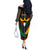 Kuwait Hawk of Quraish With Al Sadu Pattern Personalized Off The Shoulder Long Sleeve Dress - Wonder Print Shop