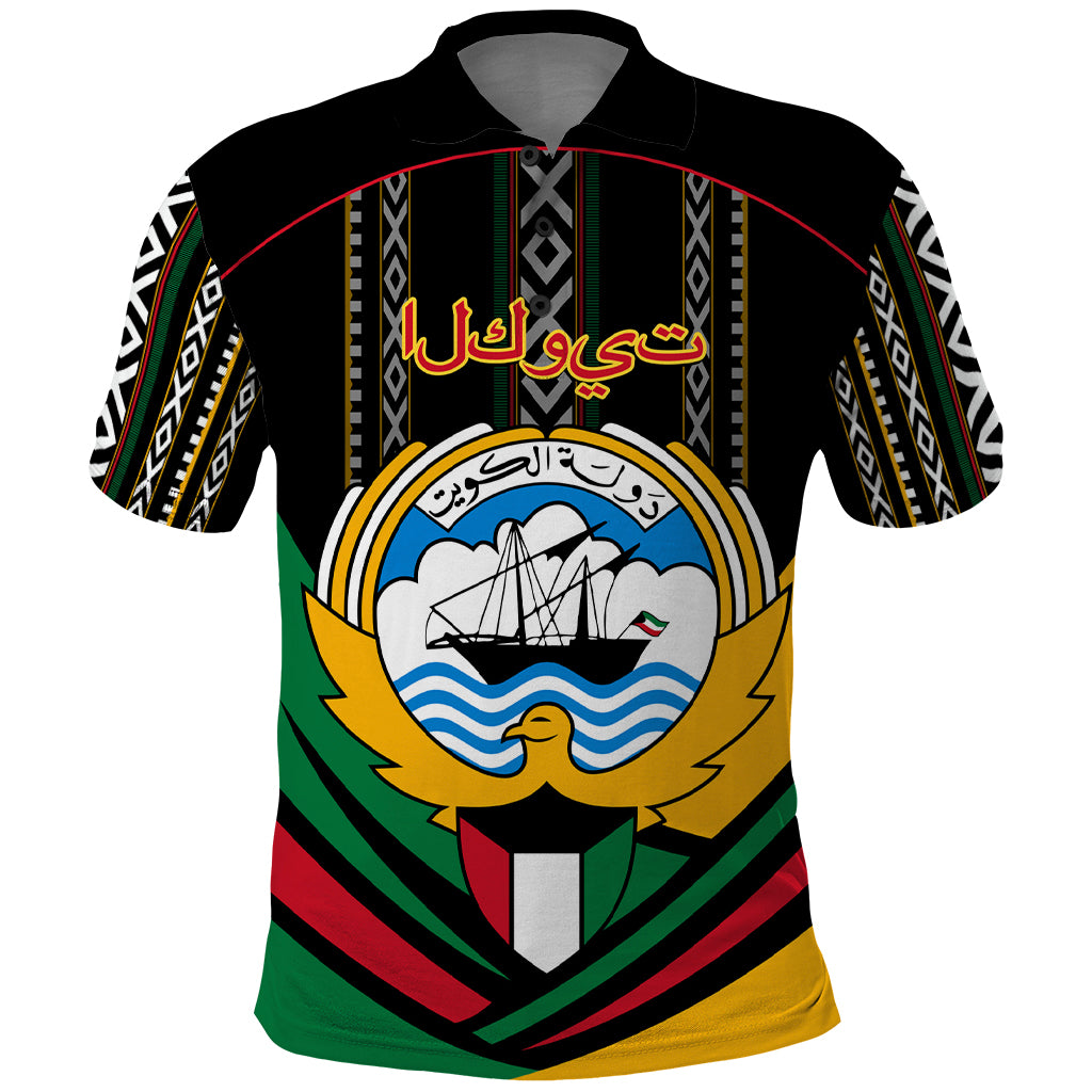 Kuwait Hawk of Quraish With Al Sadu Pattern Personalized Polo Shirt - Wonder Print Shop