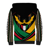 Kuwait Hawk of Quraish With Al Sadu Pattern Personalized Sherpa Hoodie - Wonder Print Shop