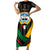 Kuwait Hawk of Quraish With Al Sadu Pattern Personalized Short Sleeve Bodycon Dress - Wonder Print Shop