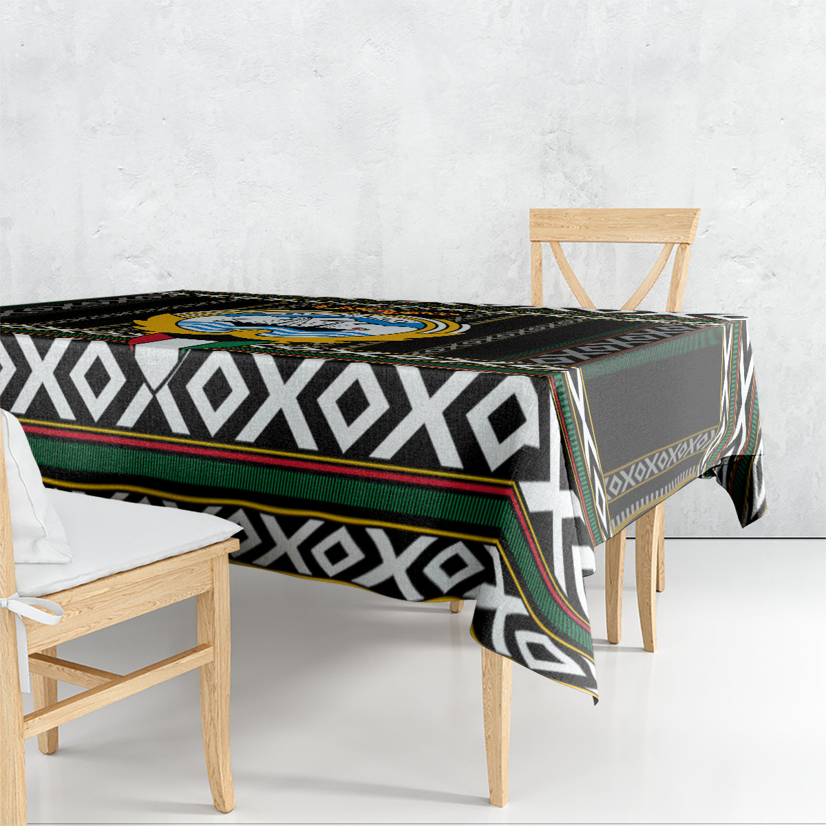 Kuwait Hawk of Quraish With Al Sadu Pattern Personalized Tablecloth - Wonder Print Shop