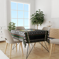 Kuwait Hawk of Quraish With Al Sadu Pattern Personalized Tablecloth - Wonder Print Shop