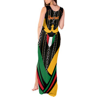 Kuwait Hawk of Quraish With Al Sadu Pattern Personalized Tank Maxi Dress - Wonder Print Shop